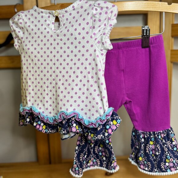 💜 Boutique 2-Piece Ruffle Outfit – 12M baby girl - Picture 5 of 6